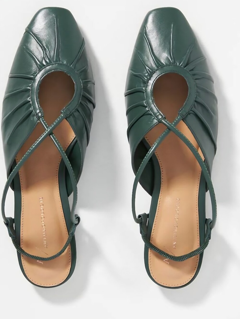 Maeve Anthropologie Size 38 (US 8) Emerald Green Strappy Slingback Flat Shoes